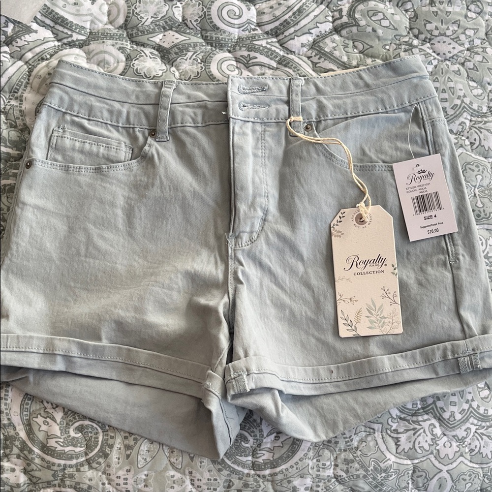 Royalty For Me Light Green Jean Shorts